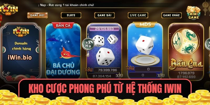 Kho cược phong phú từ hệ thống Iwin